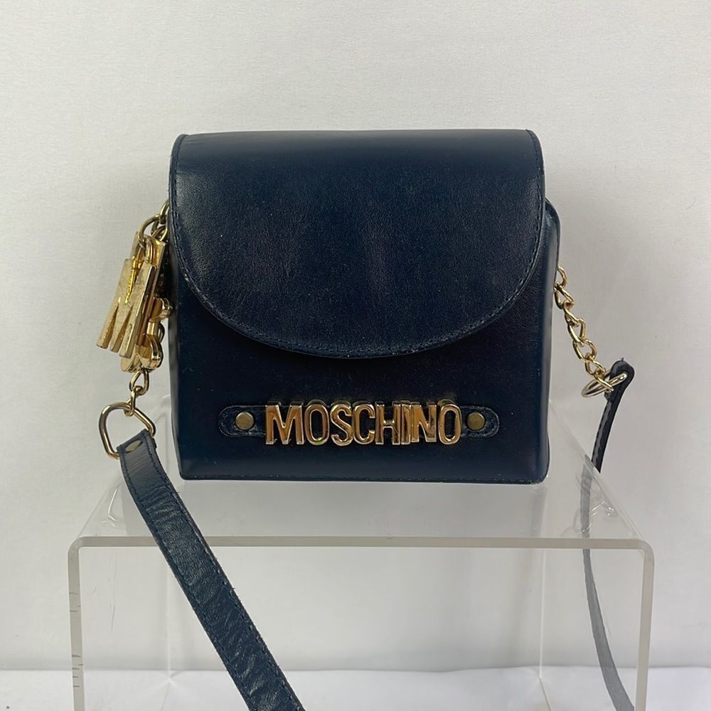 Moschino Vintage Navy Mini Cross Body Bag With Charms